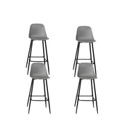 Set 4 Sgabelli 47x37xH103 cm in Polipropilene e Metallo Frida Grigio Chiaro