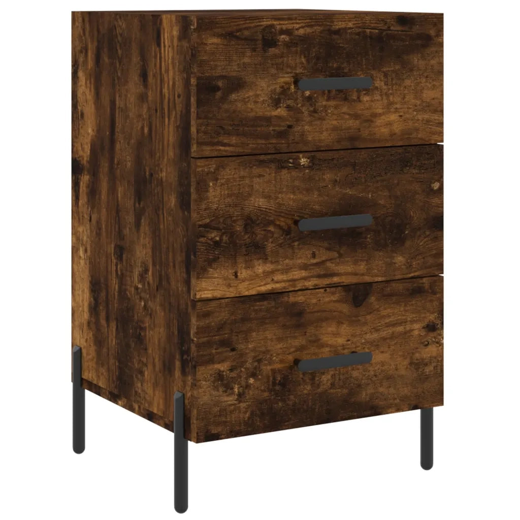 Comodino Rovere Fumo 40x40x66 cm in Legno Multistrato 827673