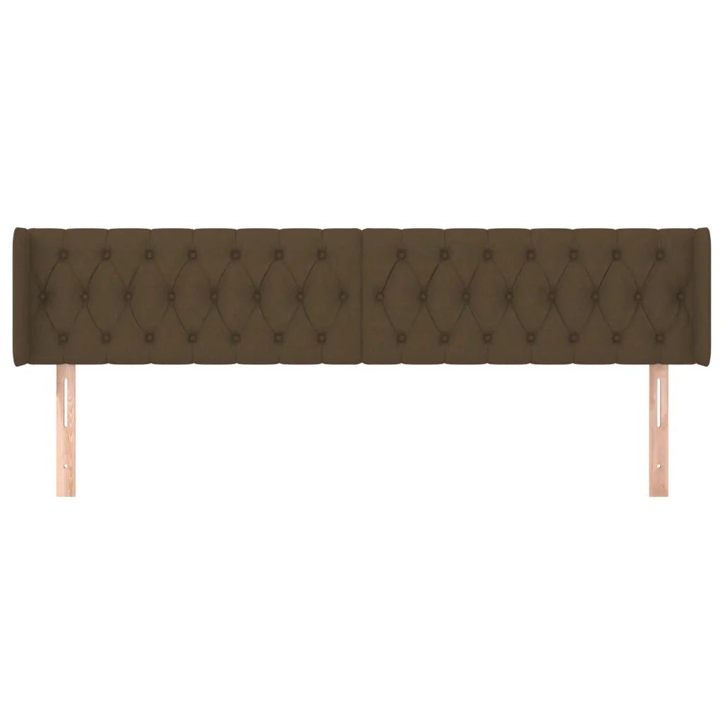 Testiera | Testata ad Orecchio Marrone Scuro 183x16x78/88 cm in Tessuto