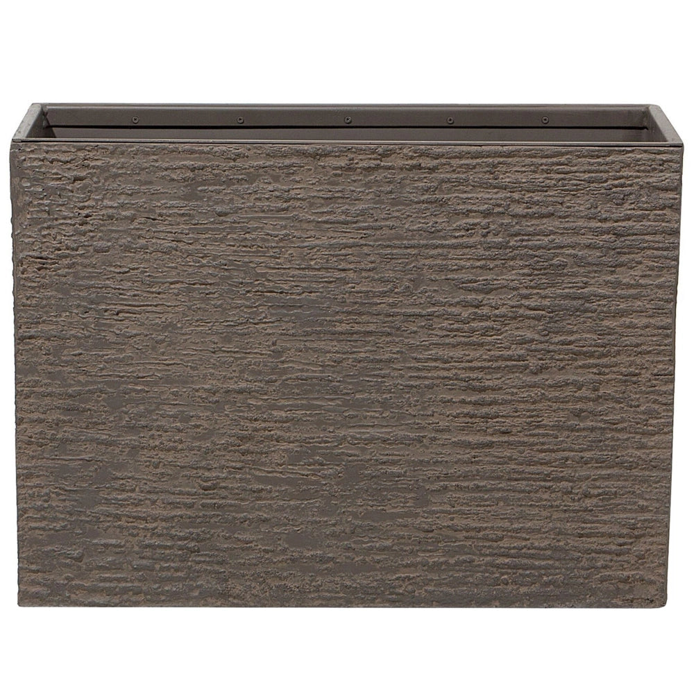 Vaso per piante in pietra marrone 50 x 70 x 29 cm Fioriera rettangolare per interni ed esterni
