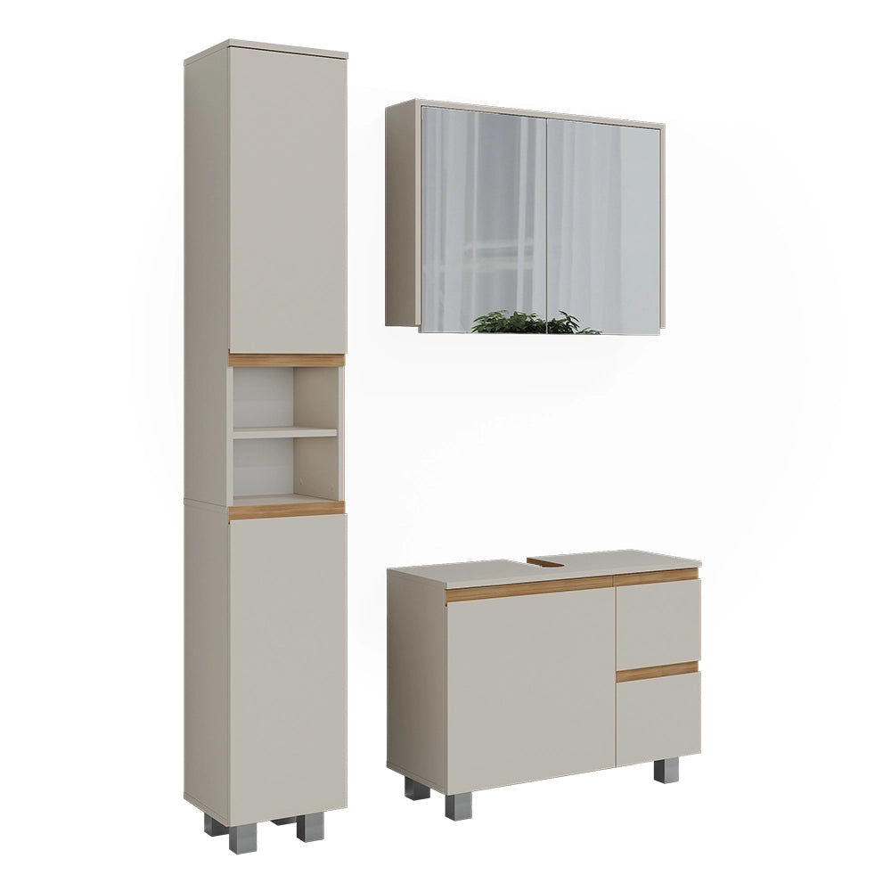 Vicco Set di mobili da bagno Cashmere/Artigianale 3 parti