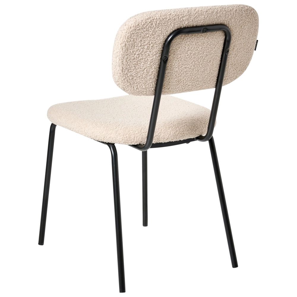Poltrona tessuto bouclè beige imbottita in velluto Design stile retrò