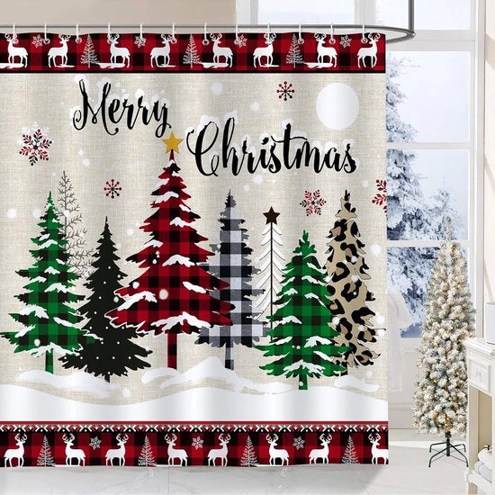 Douchegordino per Natale - Impermeabile - 1 pezzo - 100% poliestere - 180 x 180 cm