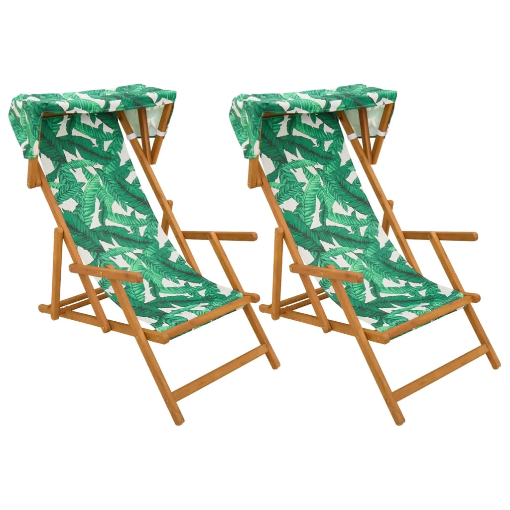 Lettino 2 pcs 3 Posizione Legno di Eucalipto Massello 3407816
