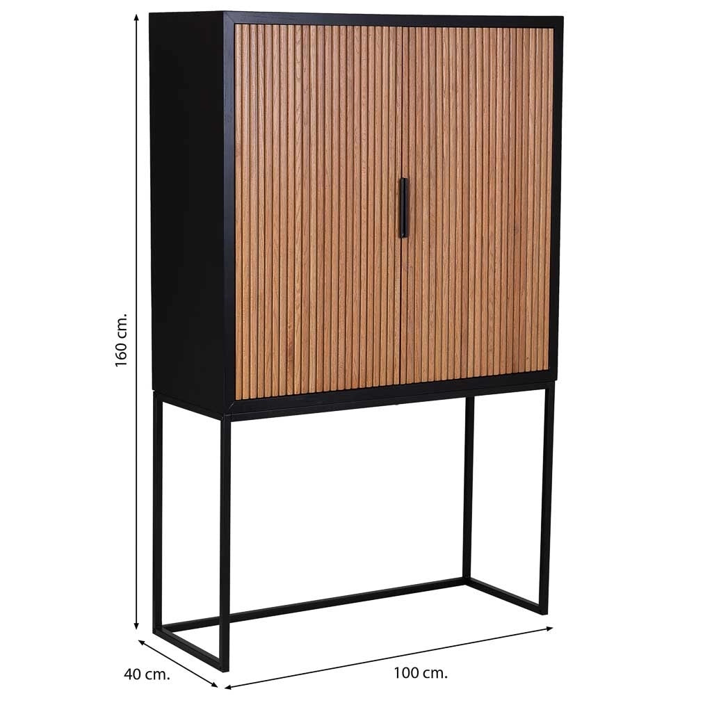 Armadio 2 ante in legno e metallo 100x40x160h cm