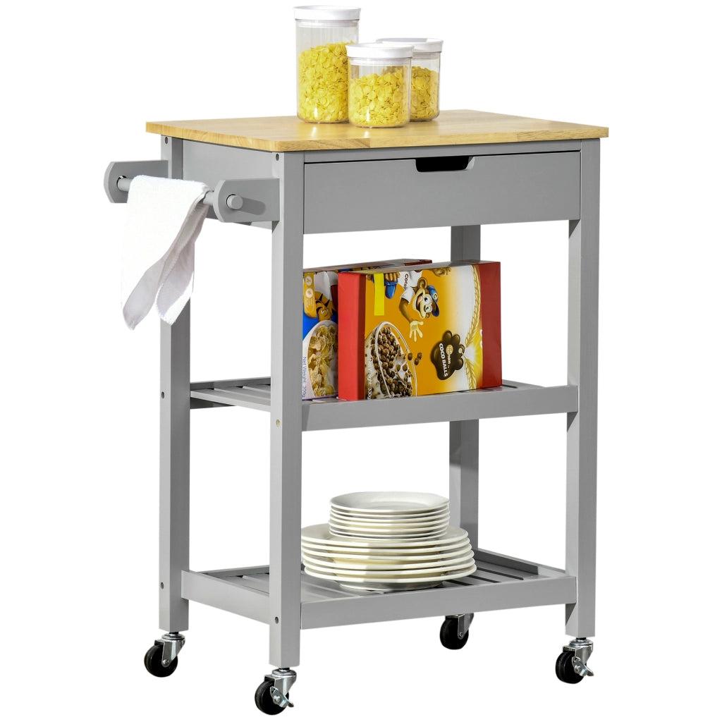 Tavolino da caff¨¨ rotondo con ruote e ripiano in legno ¨C zephmum ¨C 50x50x70 cm