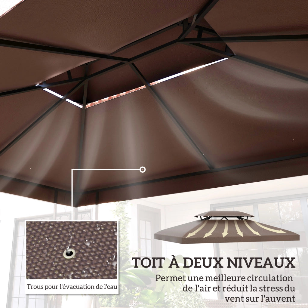 Telo Copertura per Gazebo ¨C zephmum ¨C Marrone 3x4 m