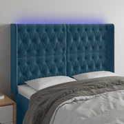 Testiera a LED Blu Scuro 147x16x118/128 cm in Velluto 3124436