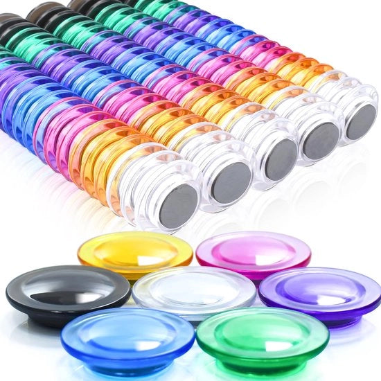 FPMYB 112 pezzi di magneti colorati, forti, magneti per lavagne, frigoriferi, lavagne bianche, lavagne per appunti, aule e uffici.