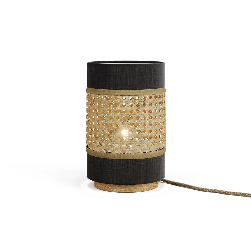 Vicco Lampada da tavolo Rattan/nero 17.5 x 26.5 cm