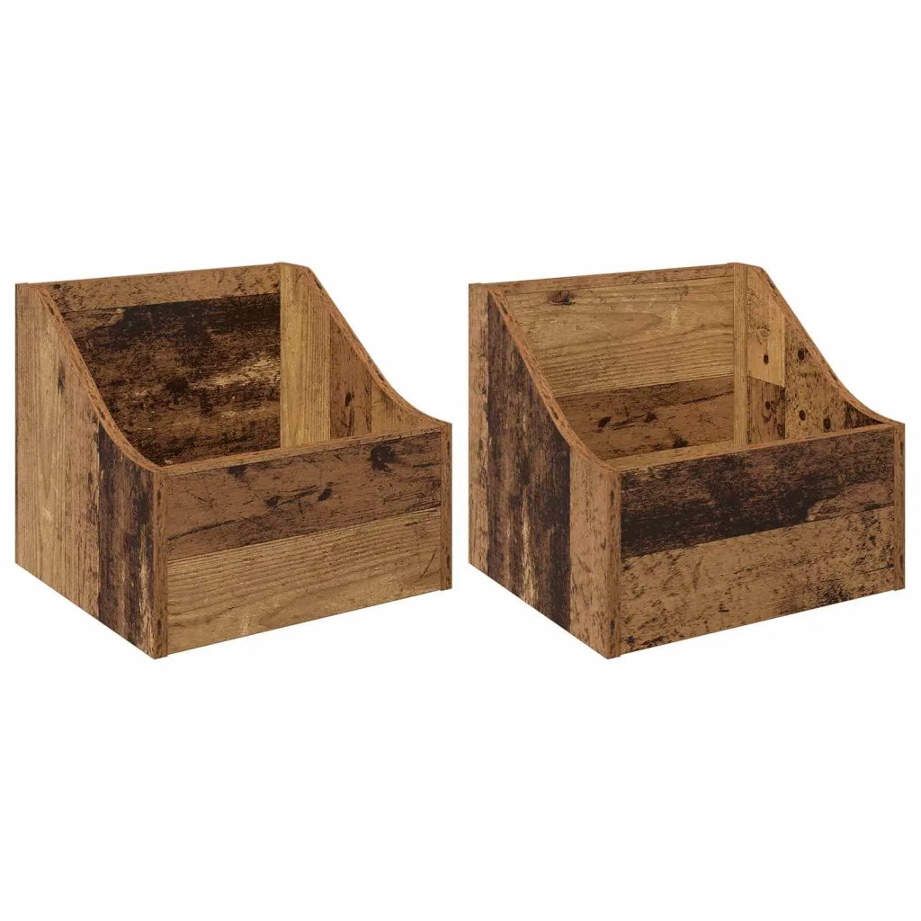 Scatola per dischi LP 2 pz Legno di quercia 37 x 33 x 32 cm 8012775