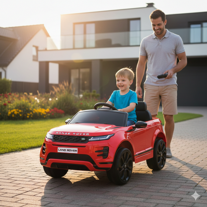 Macchina Elettrica per Bambini Licenza Land Rover Evoque 12V con Telecomando Rosso