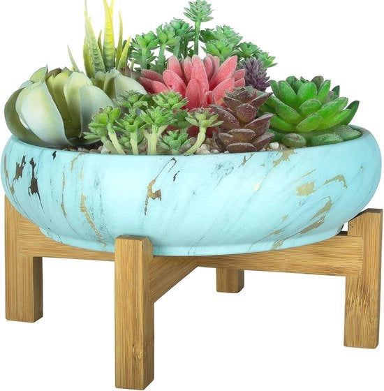 Piantina moderna in ceramica con standard di drenaggio per piante grasso, cactus e bonsai - 25,5 cm