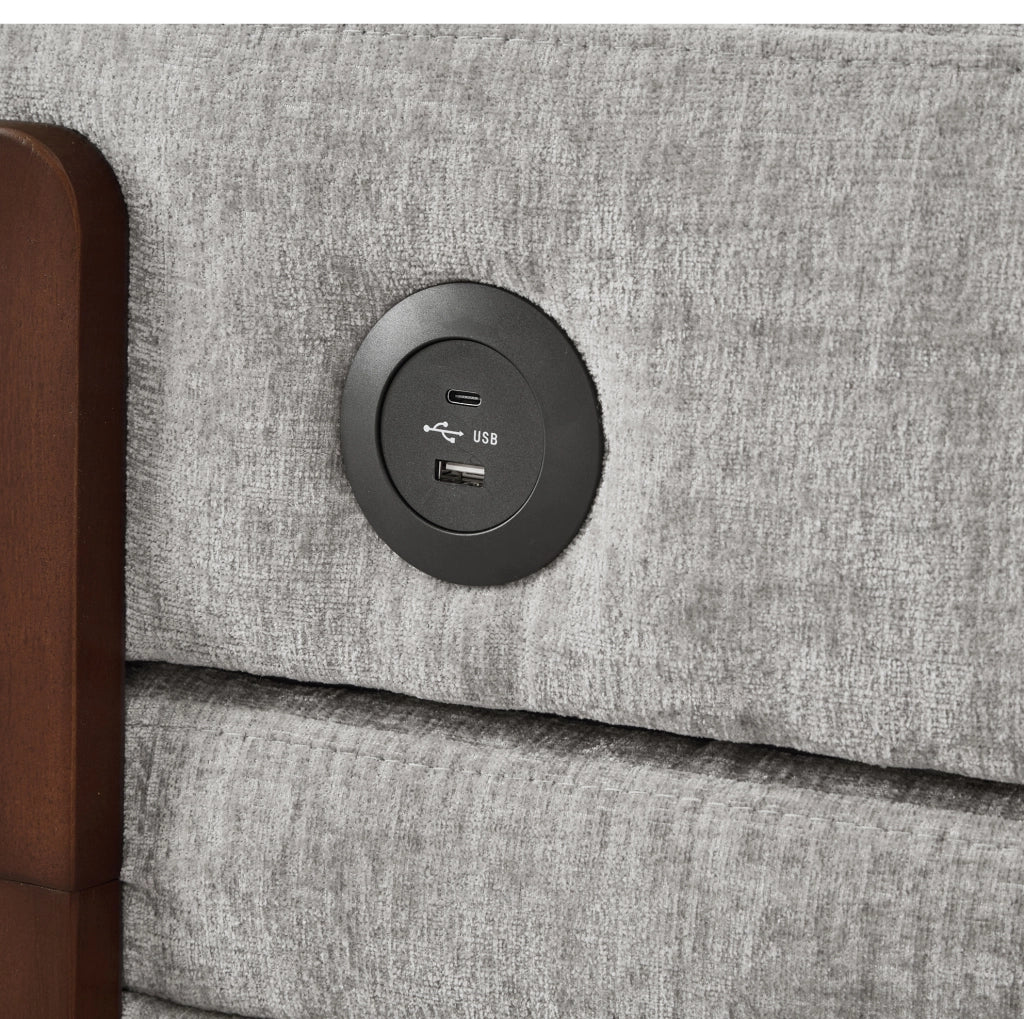 Divano letto 2 in 1 170,5x84x48 cm grigio chiaro con USB, Type-C e vani