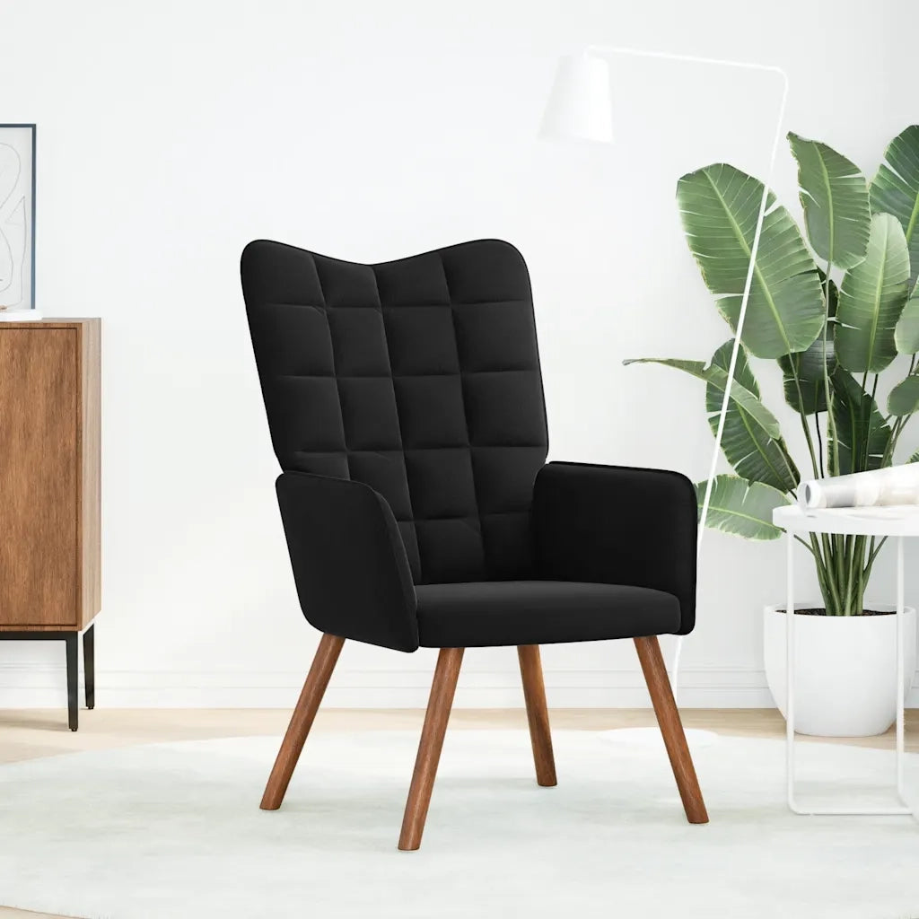 Divano Sedia-Poltrona Relax Nera in Velluto 762885
