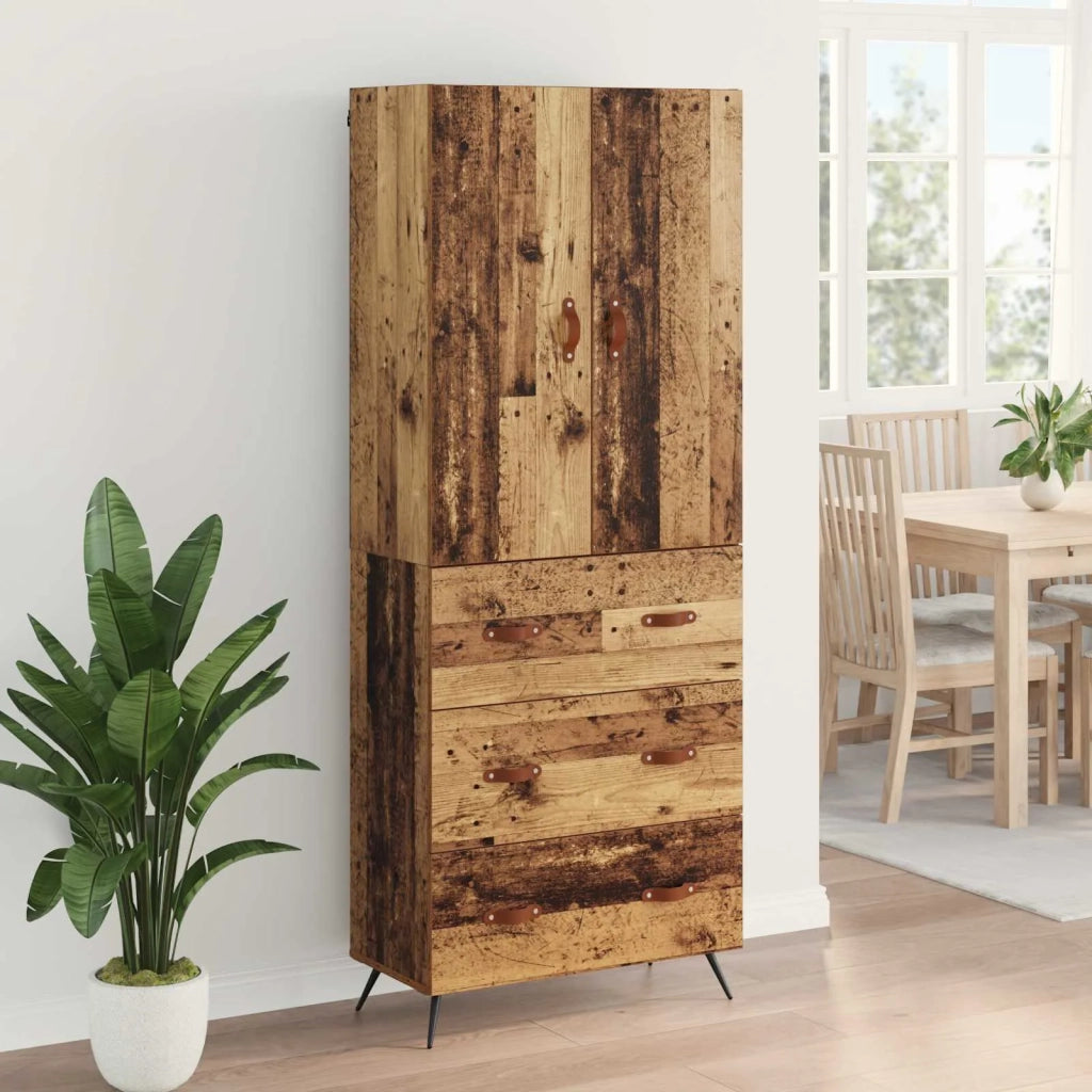Credenza | Madia | Buffet da pranzo | Armadio da pranzo Legno vecchio 69,5 x 34 x 180 cm Legno multistrato