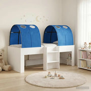 Letto Alto per Bambini con Tunnel Bianco e Blu 3423535