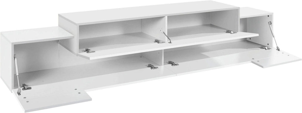 Mobile Tv 3 Ante a Ribalta 240x45x51,5 cm Coro Bianco Lucido/Bianco