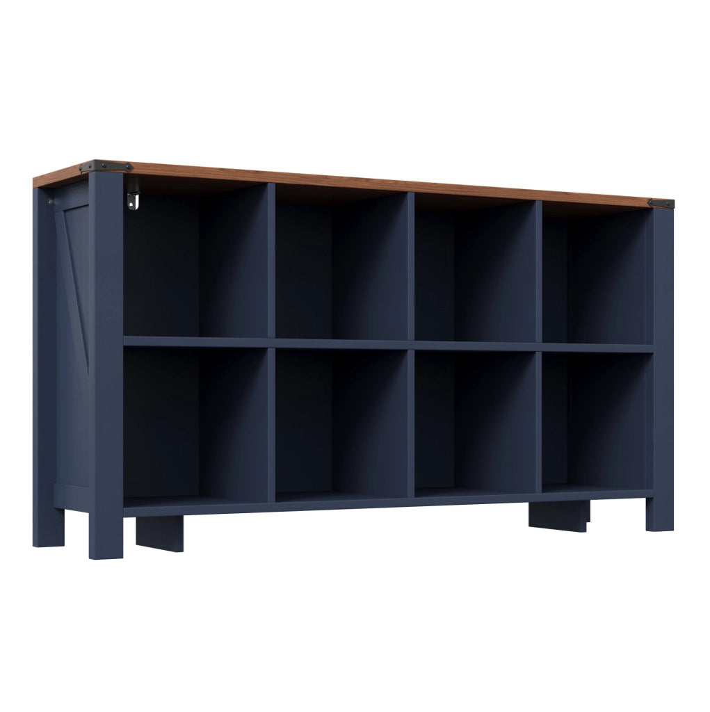 Mobile libreria con 8 vani aperti 140 x 34 x 75 cm in MDF blu