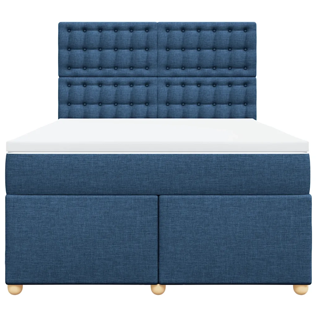 vidaXL Giroletto a Molle con Materasso Blu 140x190 cm in Tessuto