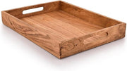 Dienblad in legno rettangolare - tavola per bevande - lavello per pranzo e spuntini - 36 cm x 23 cm x 37 cm
