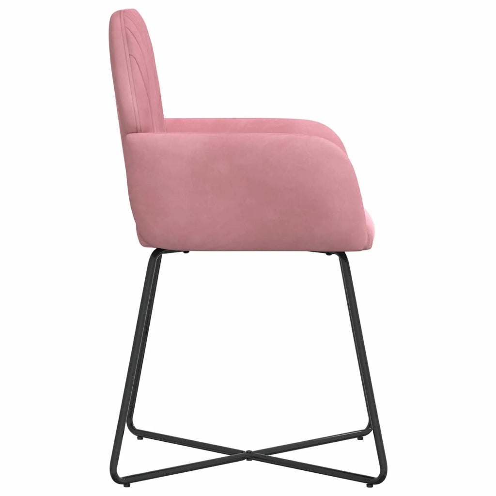 Sedie da pranzo 4 pcs Velluto (V) Rosa 55 x 50 x 84 cm 3428376