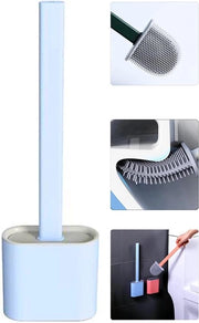 Piastra di spazzolatura in silicone per il water con supporto - Spazzolatura per il water flessibile - Set di spazzolatura in silicone e supporto per la toilette