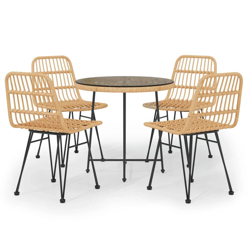 Set da pranzo mobili da giardino mobili da esterno 5 pezzi in resina intrecciata 02_0014327