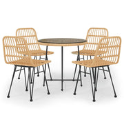 Set da pranzo mobili da giardino mobili da esterno 5 pezzi in resina intrecciata 02_0014327