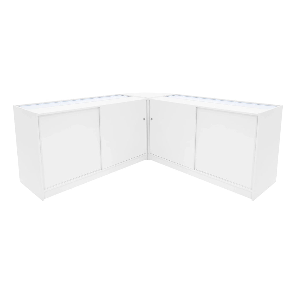 Set Banconi Negozio Iris LED B1500 CM60 Bianco con Vetrina e Serratura