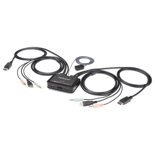 Startech.com switch displayport kvm 4k a 60 hz e 2 porte con cavi integrati - SV211DPUA4K
