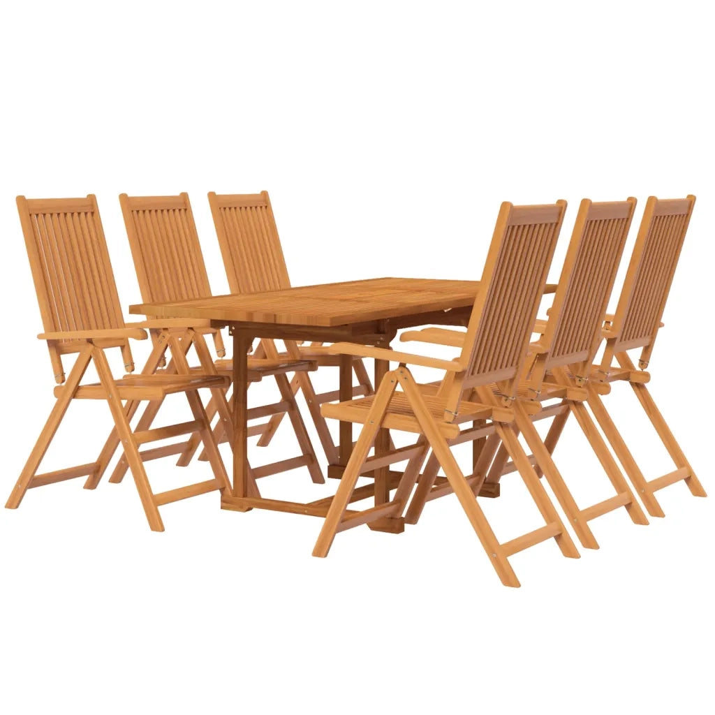 Set Mobili da Pranzo per Giardino 7 pz Legno Massello di Acacia 120-170 cm 3079646