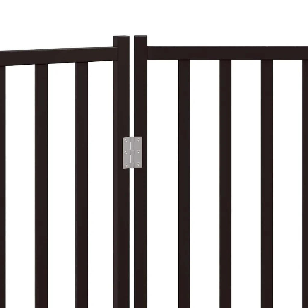 Cancelletto di sicurezza pieghevole per cani a 3 pannelli 150 cm in legno massello di abete nero 02_0023083