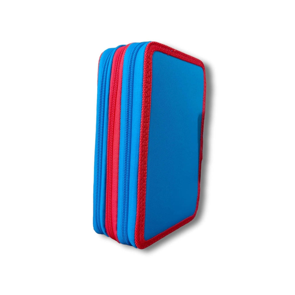 Trade Shop - Astuccio Portapastelli Scuola 3 Zip Topolino Accessoriato Pastelli Pennarelli Mm -