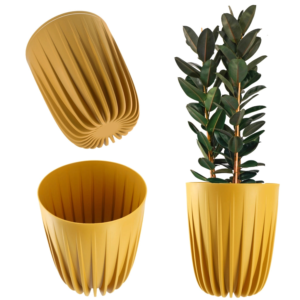 Vaso da fiori KADAX con inserto, 30x36 cm, rotondo, con coperchio in plastica.