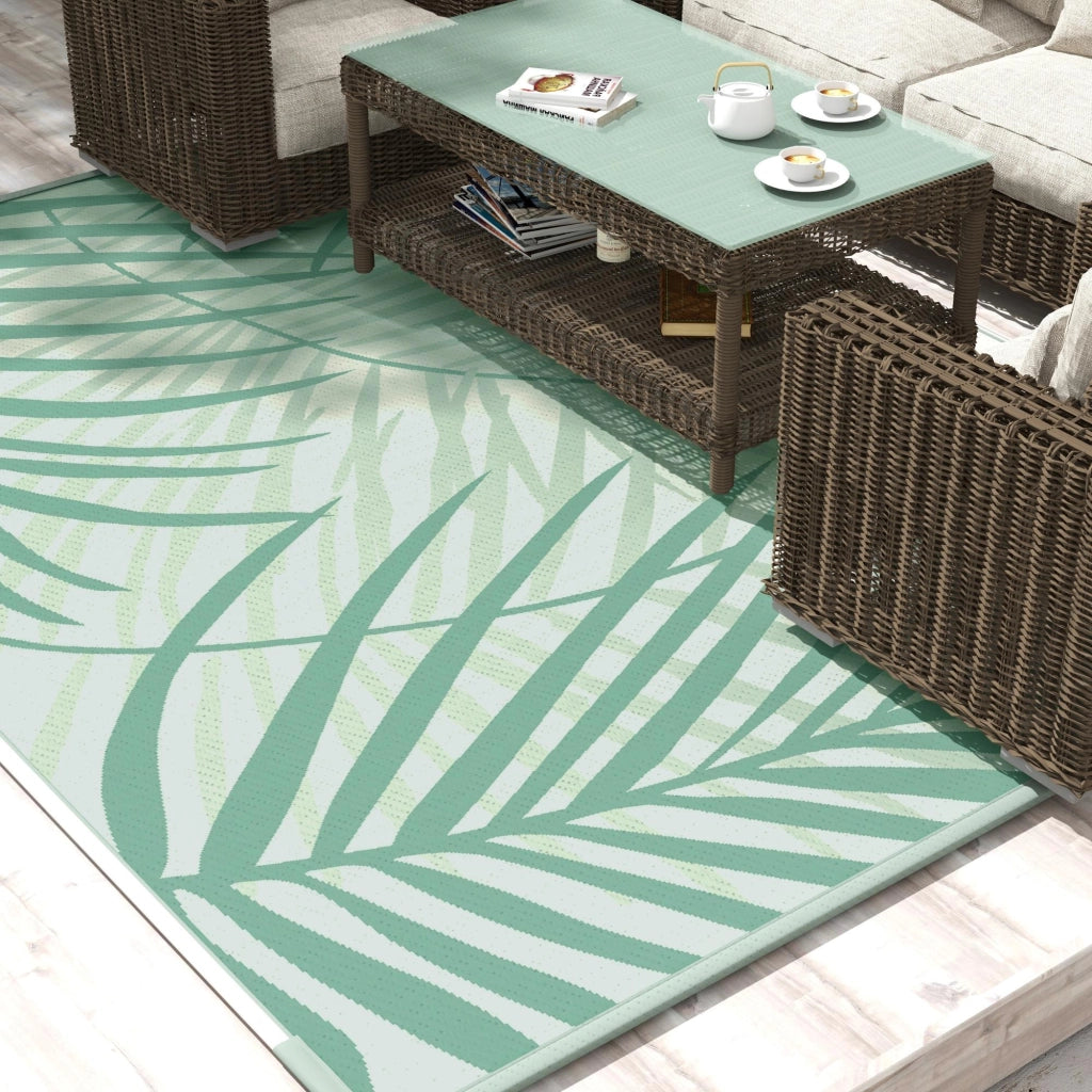 Tappeto da giardino esterno reversibile impermeabile ¨C zephmum ¨C verde 365x274 cm con sacco di trasporto