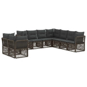 Set Divano da Giardino 9 pcs Grigio polyrattan 3434264
