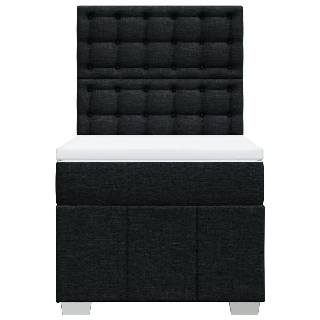 Giroletto a Molle con Materasso Nero 100x200 cm in Tessuto