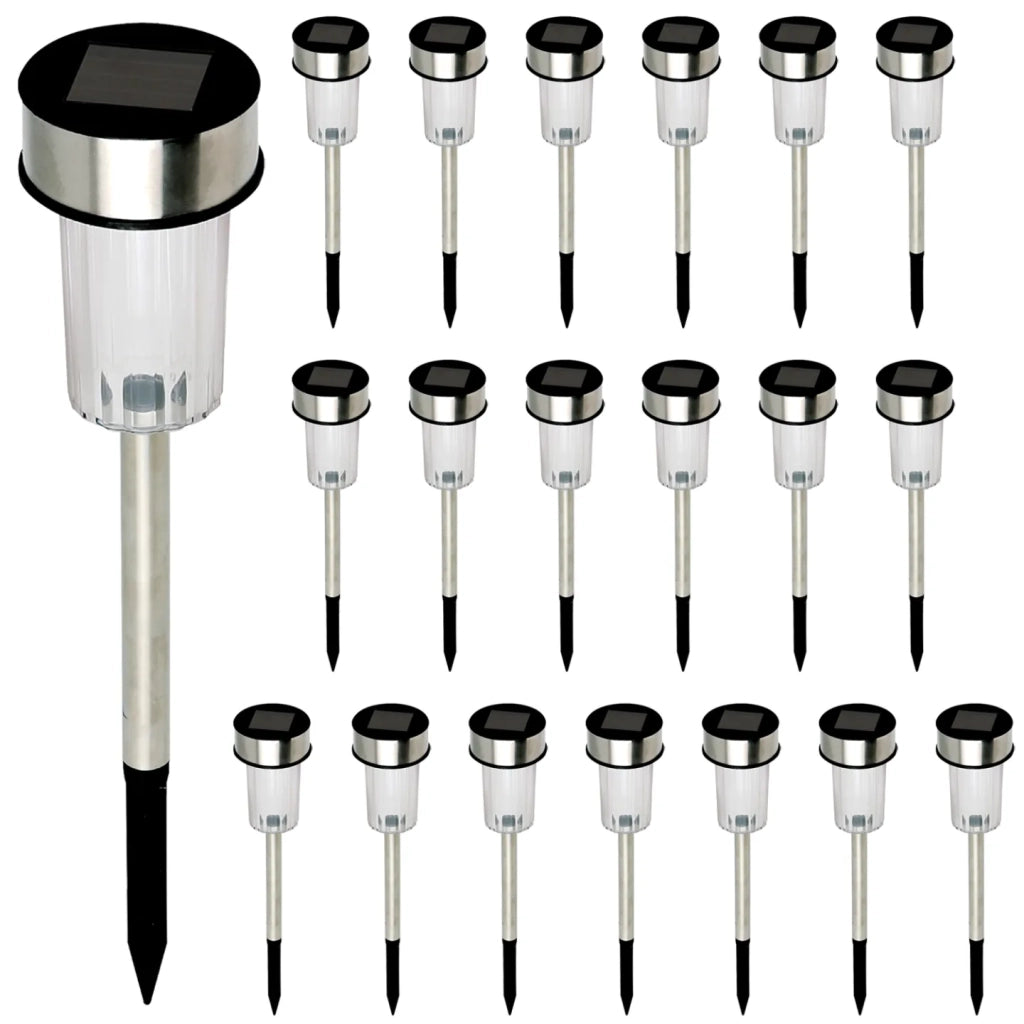 IDMarket - Set di 20 dissuasori solari da esterno LED, faretti da giardino per piantare