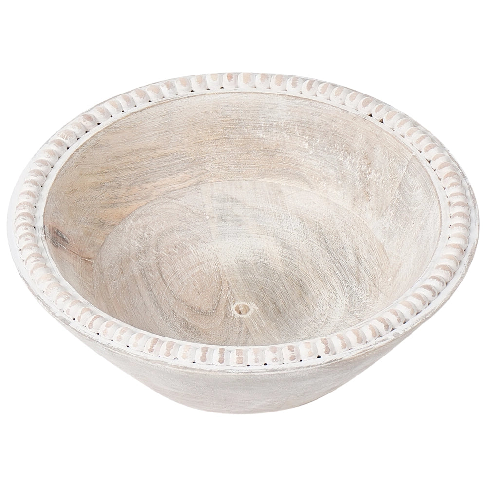 Set di 3 ciotole per frutta in legno di mango fatte a mano in stile moderno marrone chiaro