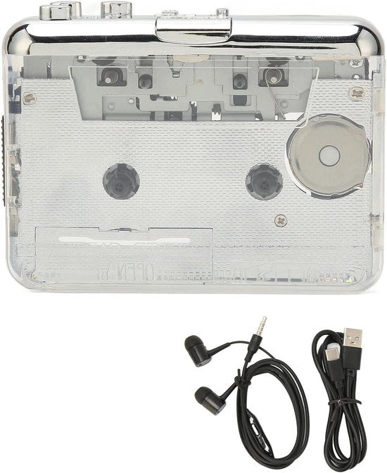 Cassetta Mp3 con Connessione per Cuffia da 3,5 mm - Convertitore Cassette in Mp3 - Compatibile con PC e Mac