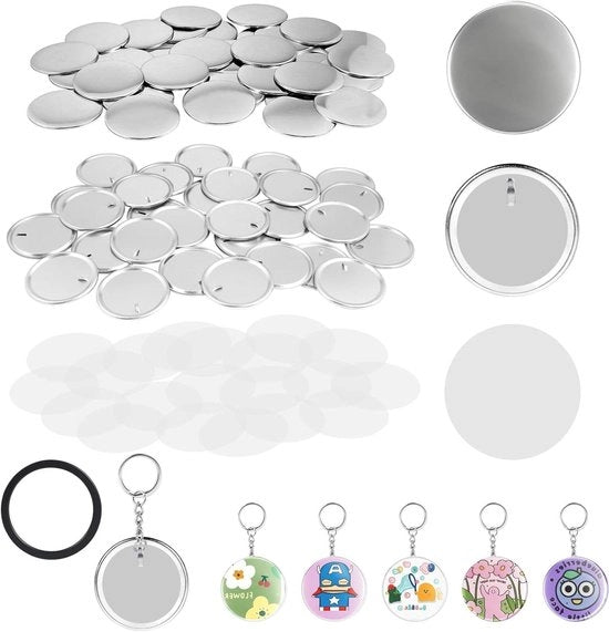 Pomelli rotondi - 100 pezzi - 58 mm - Kit di spille badge - Kit di mappatura pin - Pini DIY - Per macchina per fabbricazione di spille