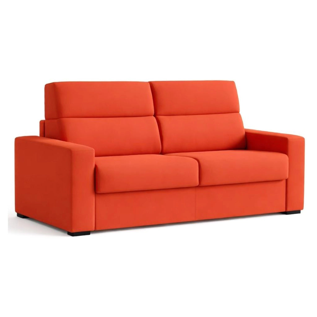 Ecate, Divano Letto 2 Posti Sfoderabile Made in Italy, 200x95 cm Arancione