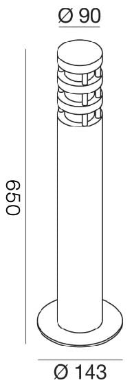 Paletto da Esterno GES022 - Lampada da Terra in Alluminio Grigio Antracite con Diffusore in Vetro Satinato, Attacco E27 IP54 - Gealuce
