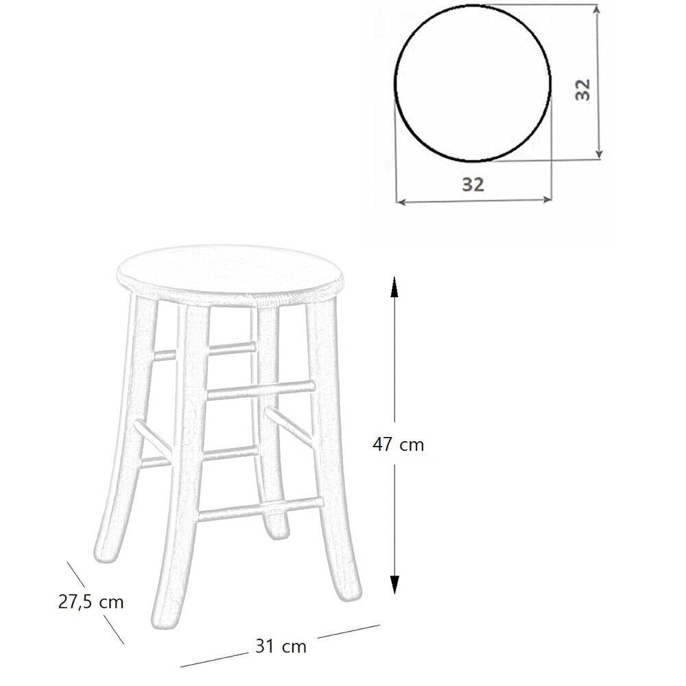 Sgabello bar seduta rotonda h 47 cm gamba sciabola