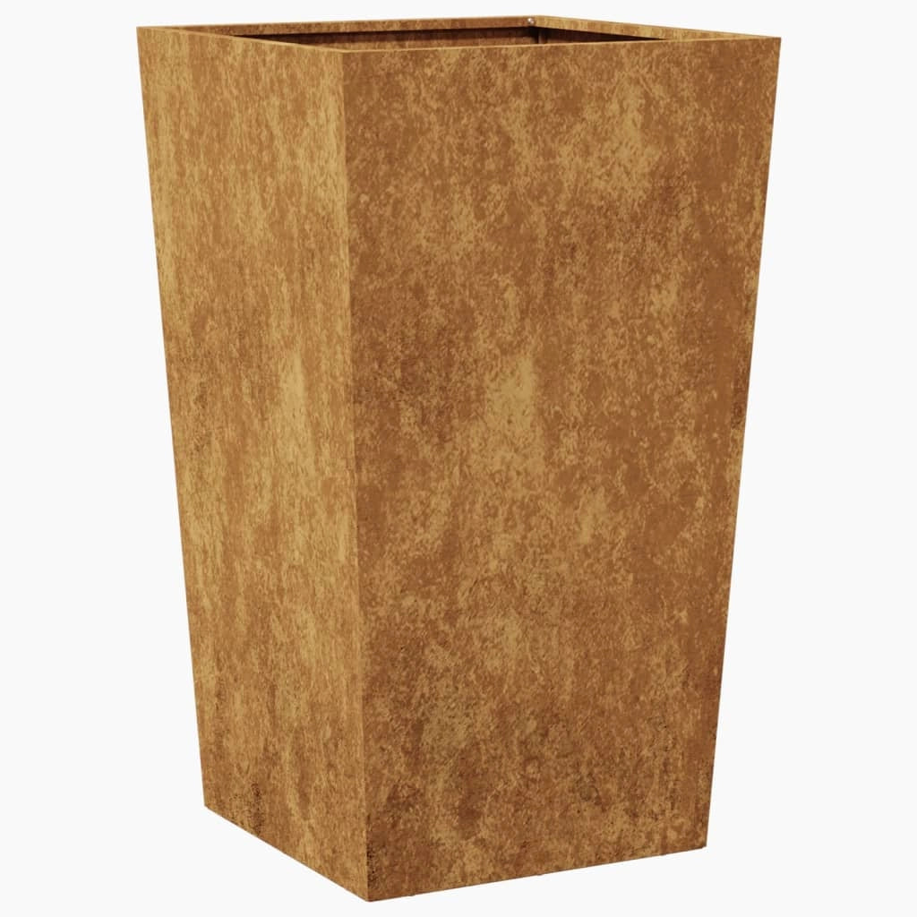 Fioriera rialzata per piante fiori terrazza giardino 45 x 45 x 75 cm acciaio Corten marrone 02_0037610