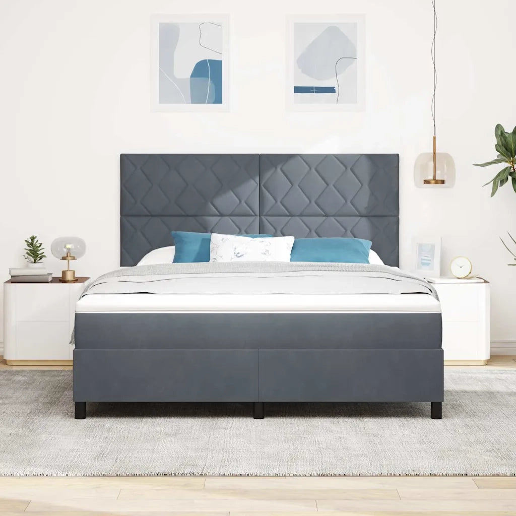 Letto a molle con materasso Grigio scuro 180 x 200 cm Velluto 3339915
