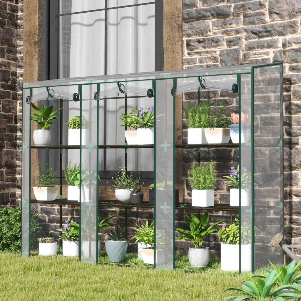 Serra da Giardino con Ripiani 3 Livelli ¨C zephmum ¨C 215x46x151 cm Trasparente