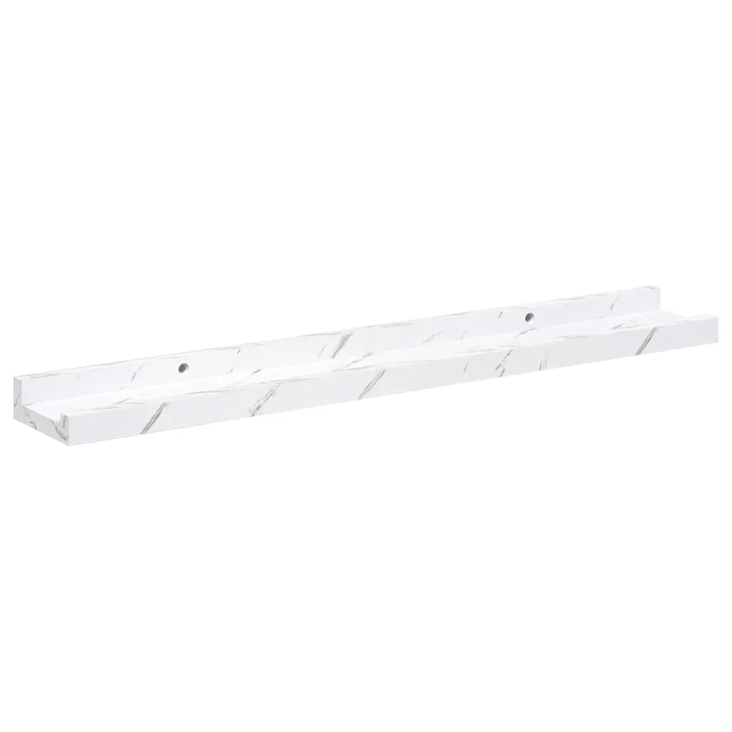 2 pz Scaffale da parete | Ripiano a parete | Mensola a parete Marmo Bianco 60 x 9 x 3 cm