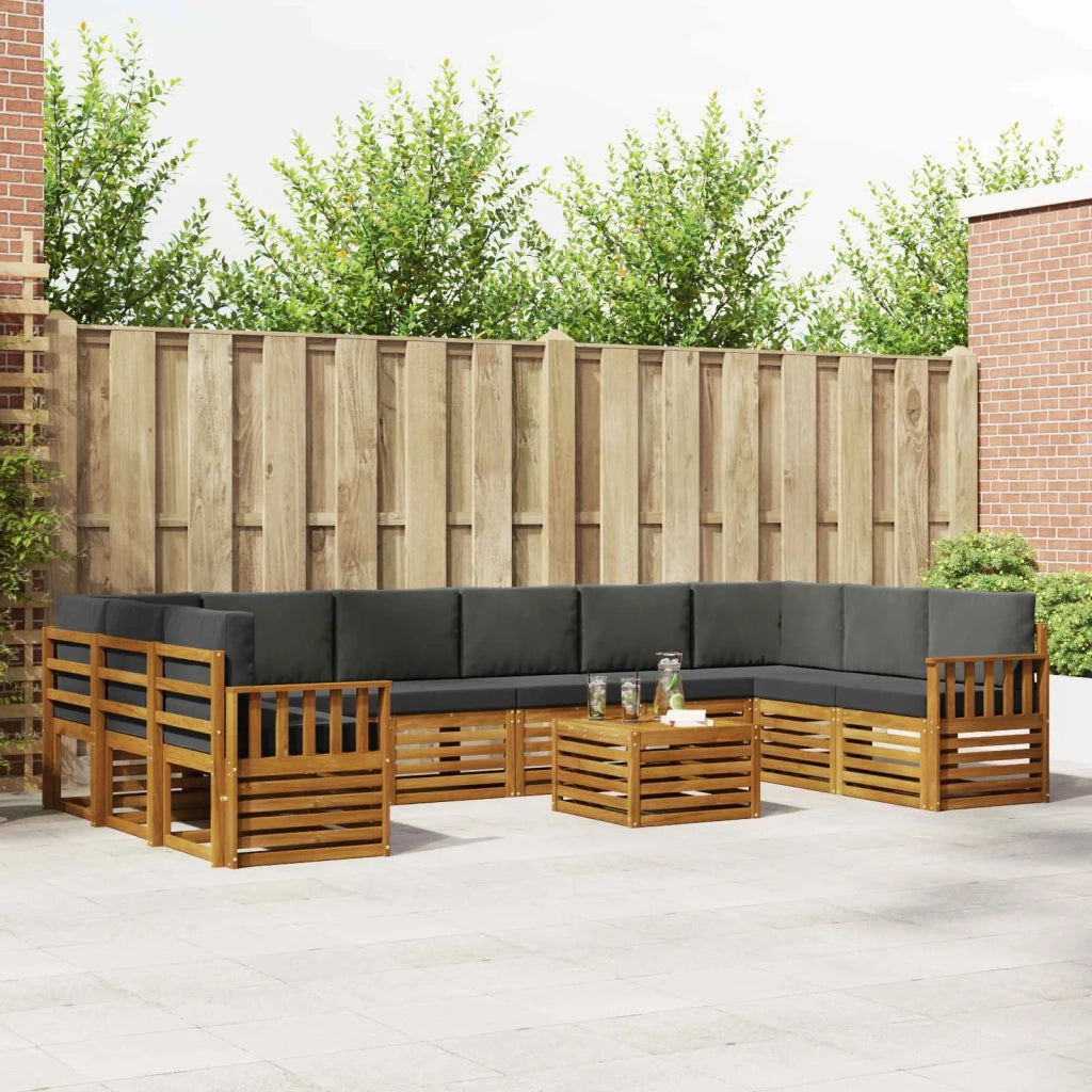 Set divano sezionale con cuscino 11 pcs Naturale e Antracite 3375592